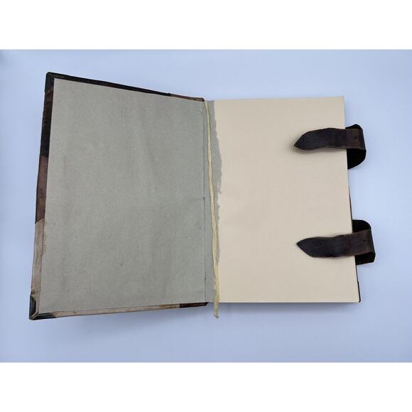 Brown Leather Stone Eye Spell Book Journal w Buckles 7” x 10” - Picture 9 of 12